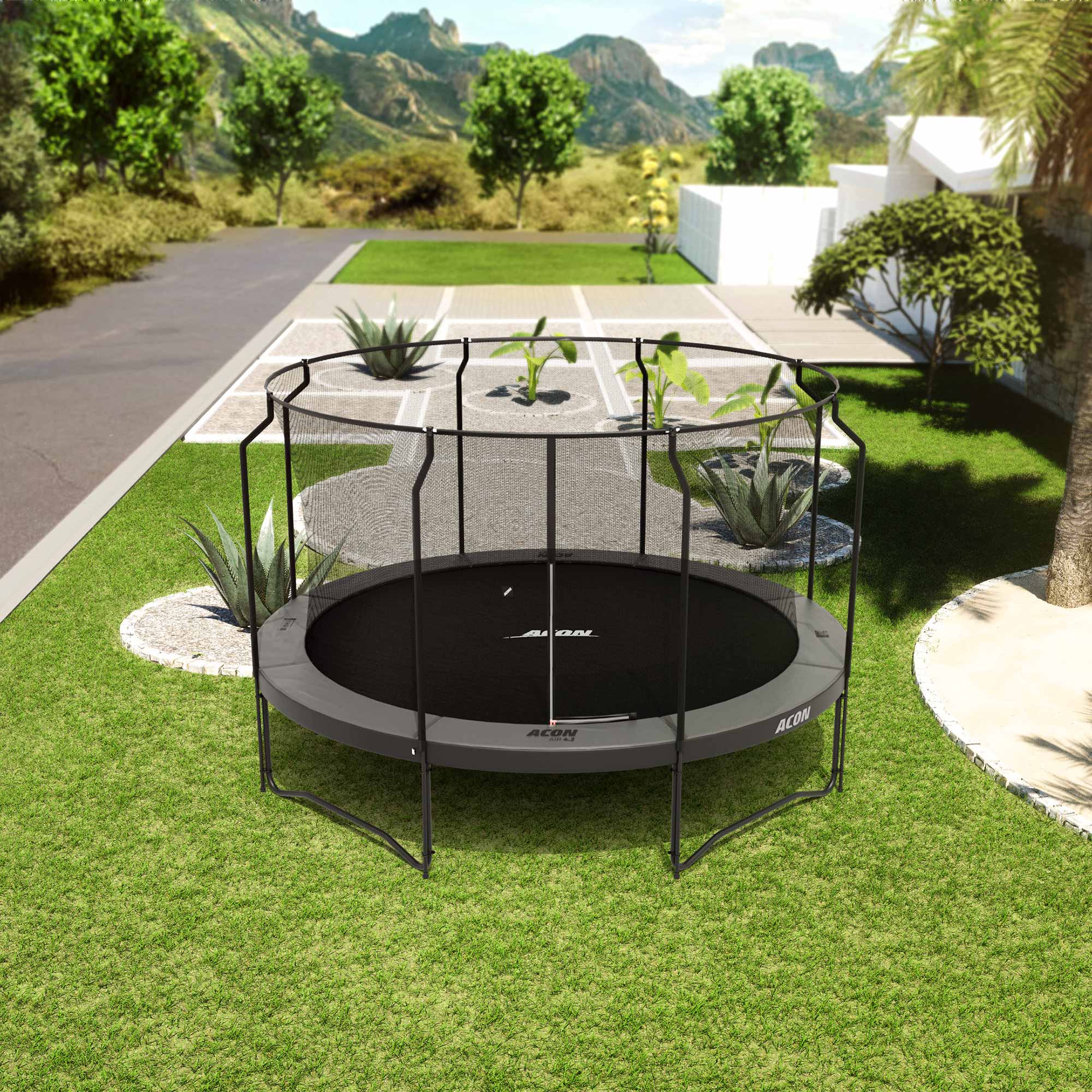 ACON Air 14ft Black Round Trampoline with Premium Net and Ladder - Image 4